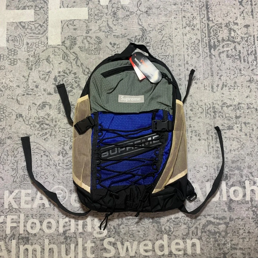 Supreme Backpack FW17 Cordura Ripstop Teal Blue Black Bag